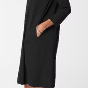 J Jill Dress Wearever black Long Sleeve Jersey Knit Pleated Pullover M